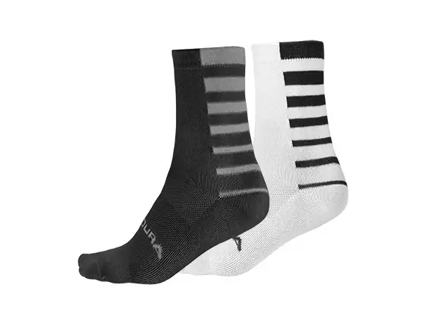 Endura Coolmax Stripe ponožky (2 páry v balení) Černá