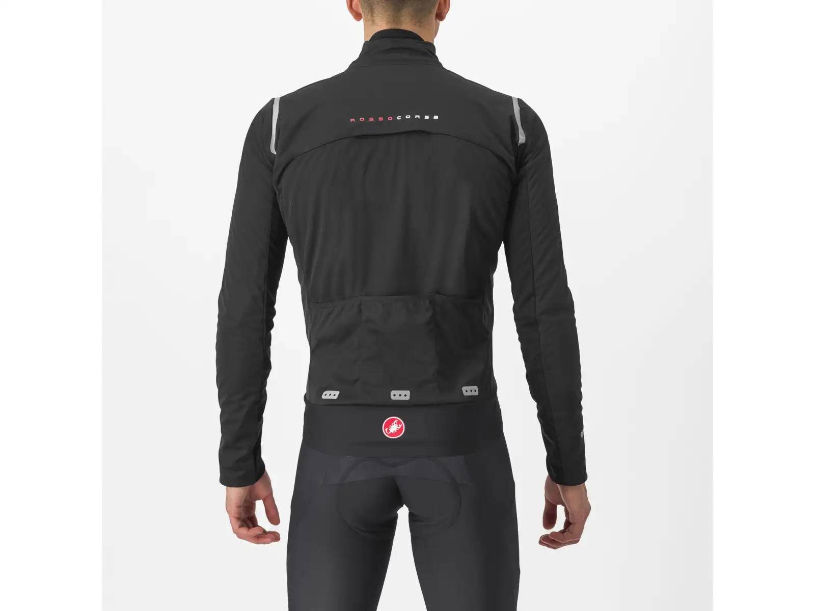 Castelli Alpha Doppio RoS pánská bunda Light Black/Silver Reflex/Dark Gray