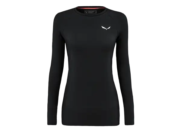 Salewa Cristallo Warm Alpine Merino Responsive dámské triko s dlouhým rukávem Black Out Melange