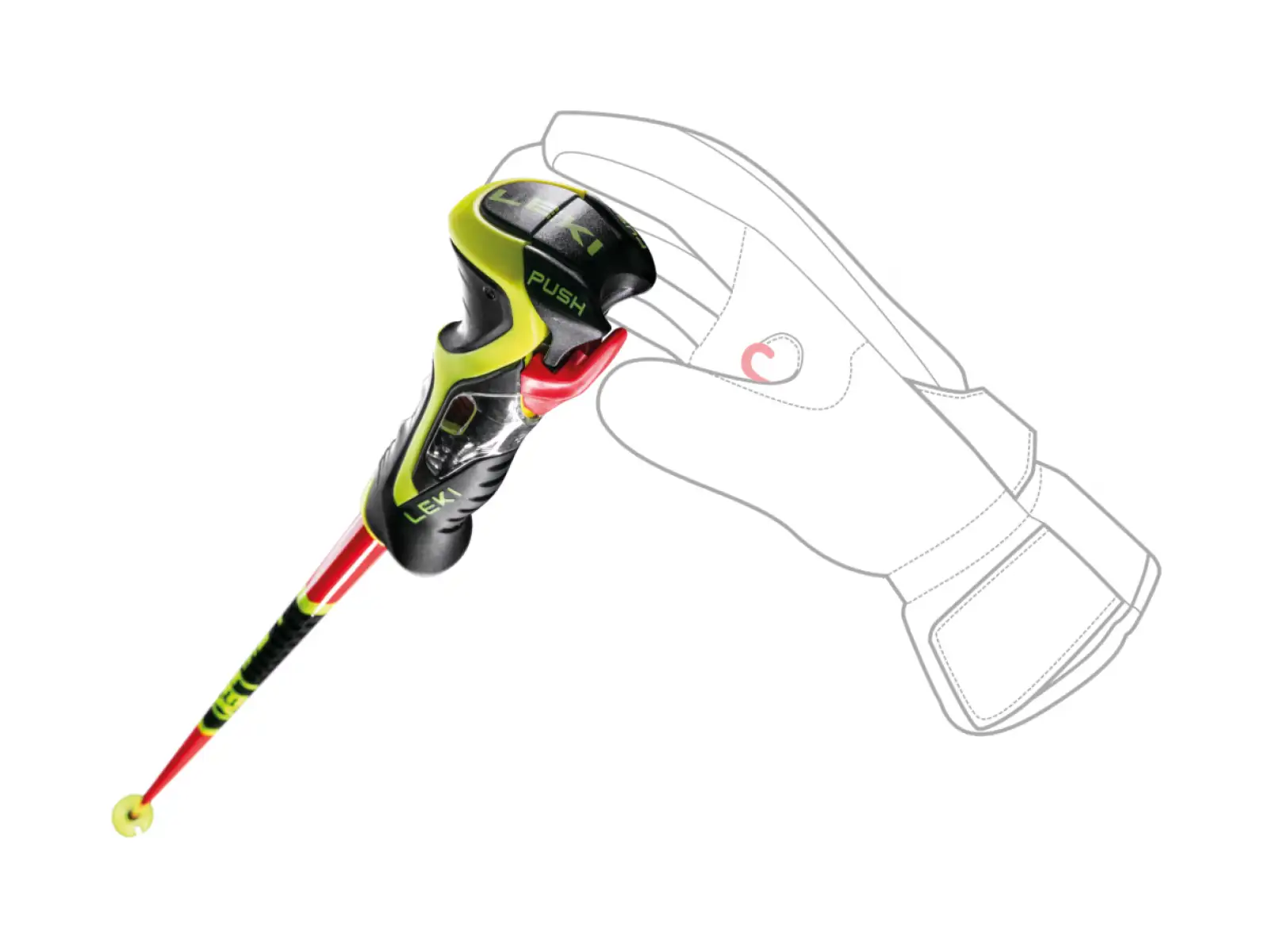 Leki WCR TBS SL 3D sjezdové hole Bright Red/Black/Neonyellow
