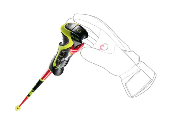 Leki WCR TBS SL 3D sjezdové hole Bright Red/Black/Neonyellow