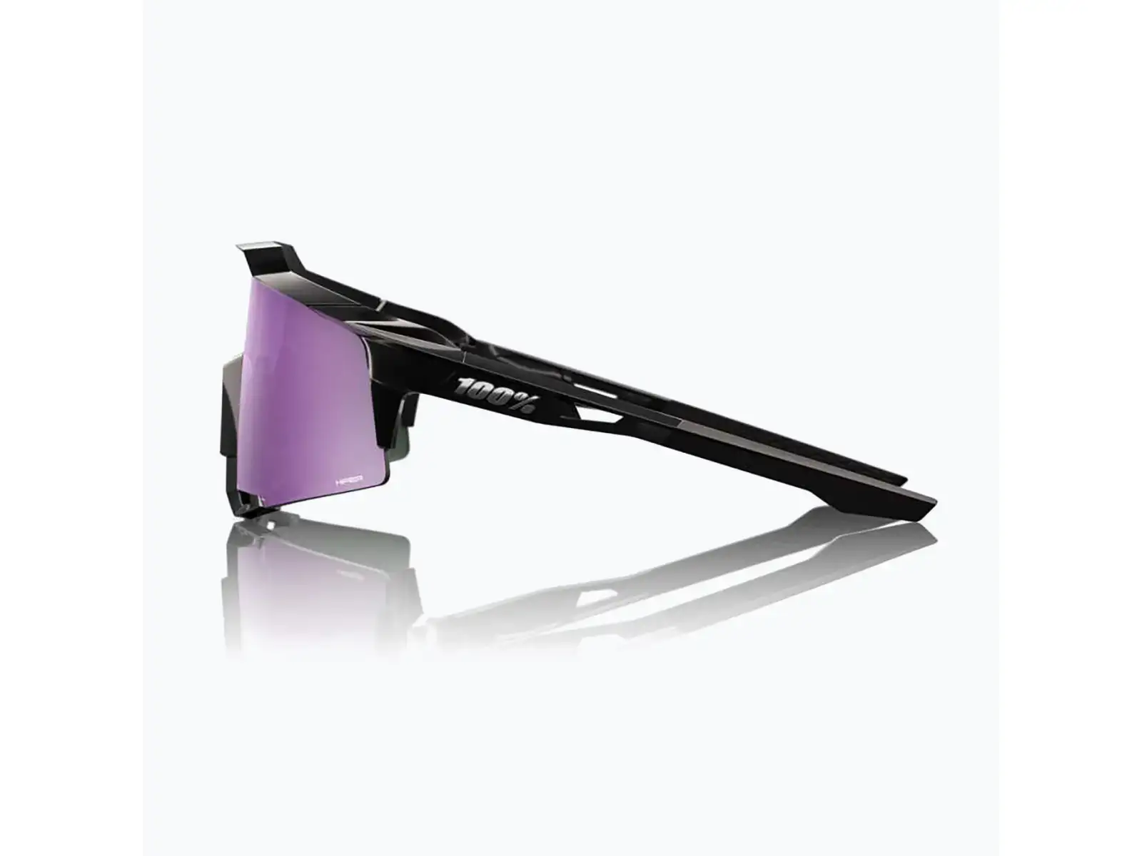 100% Speedcraft sluneční brýle Polished Black/HiPER Polarized Lavender Mirror
