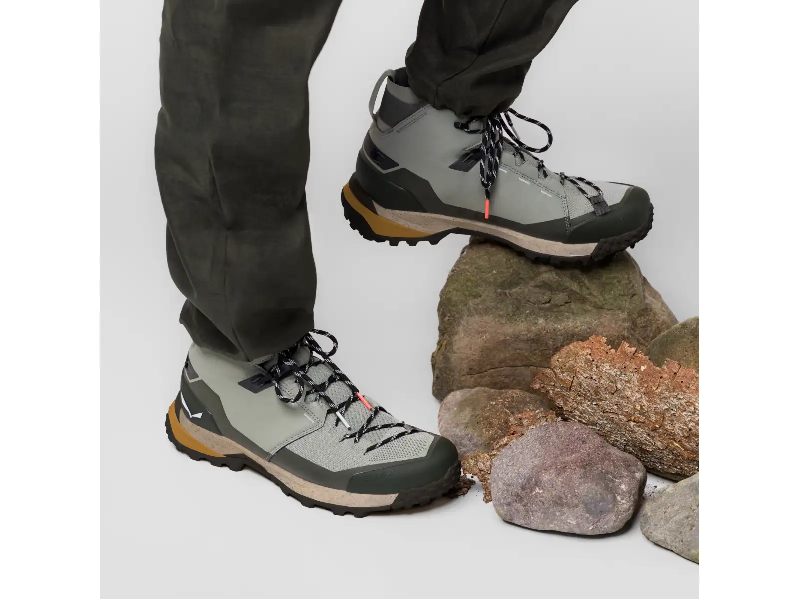 Salewa Puez Knit Mid PTX pánská outdoorová obuv Shadow/Dark Olive