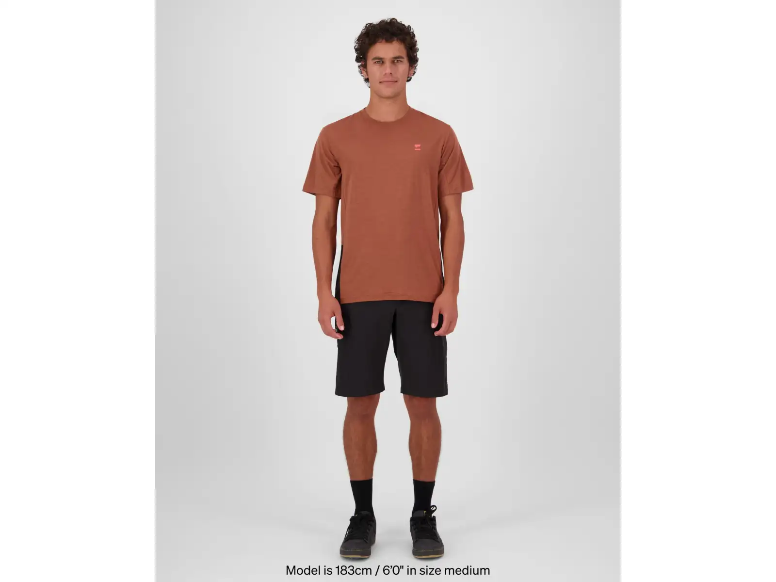 Mons Royale Tarn Merino pánské triko krátký rukáv Cinnamon / Black