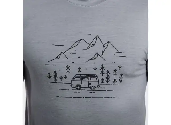 Sensor Merino Active Van Life pánské triko krátký rukáv šedá