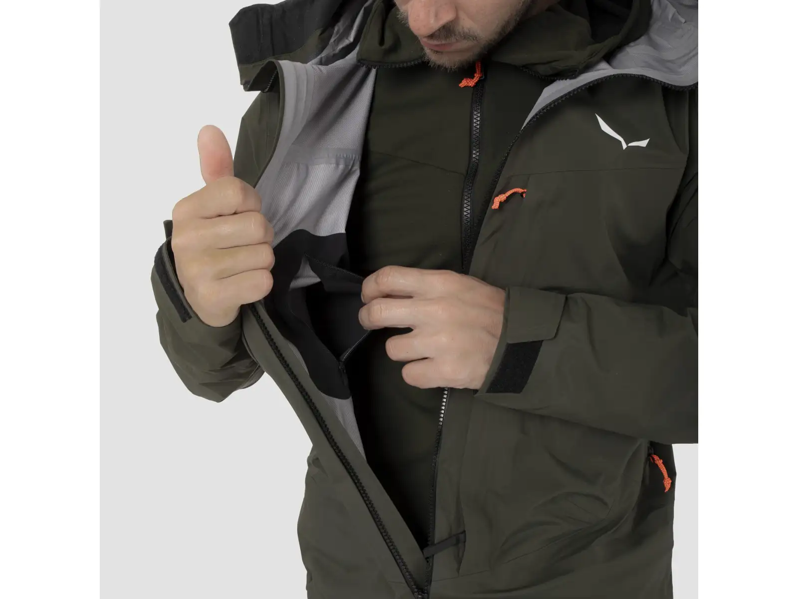 Salewa Sella 3L Powertex pánská bunda Dark Olive