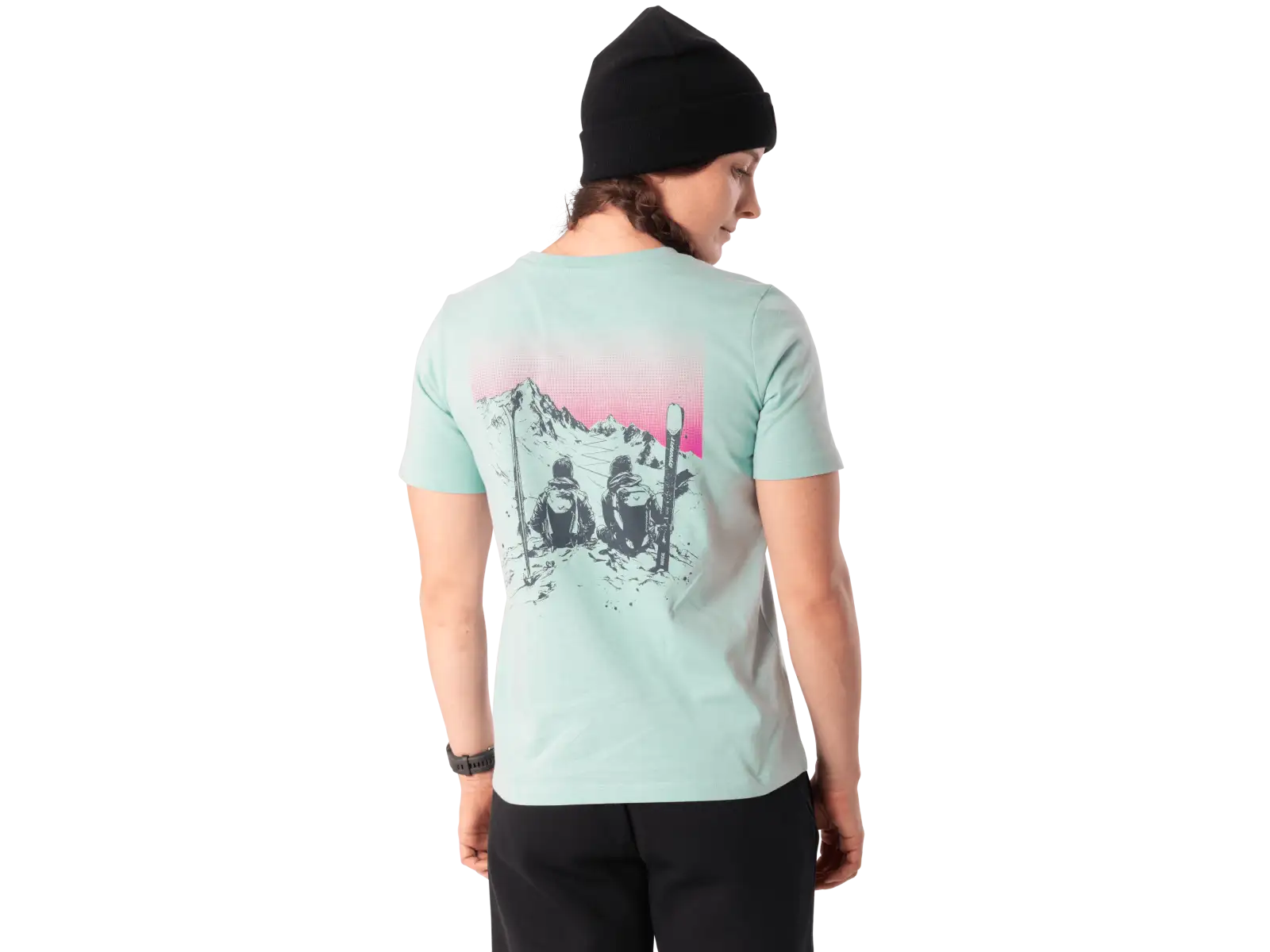 Dynafit Back Graphic Cotton dámské triko krátký rukáv Cloud Blue/Twilight