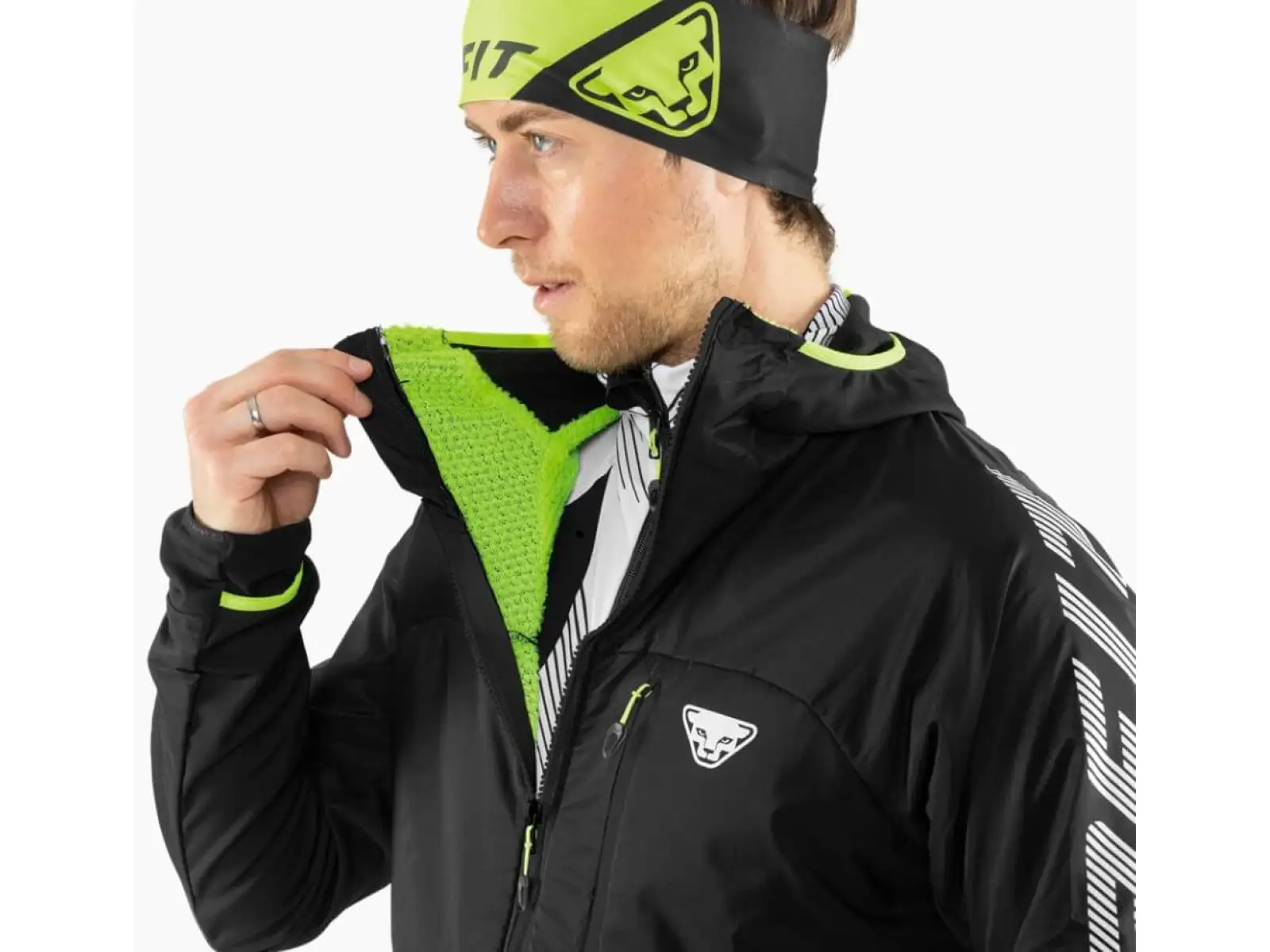 Dynafit DNA Polartec Alpha pánská bunda Black Out/Neon Yellow