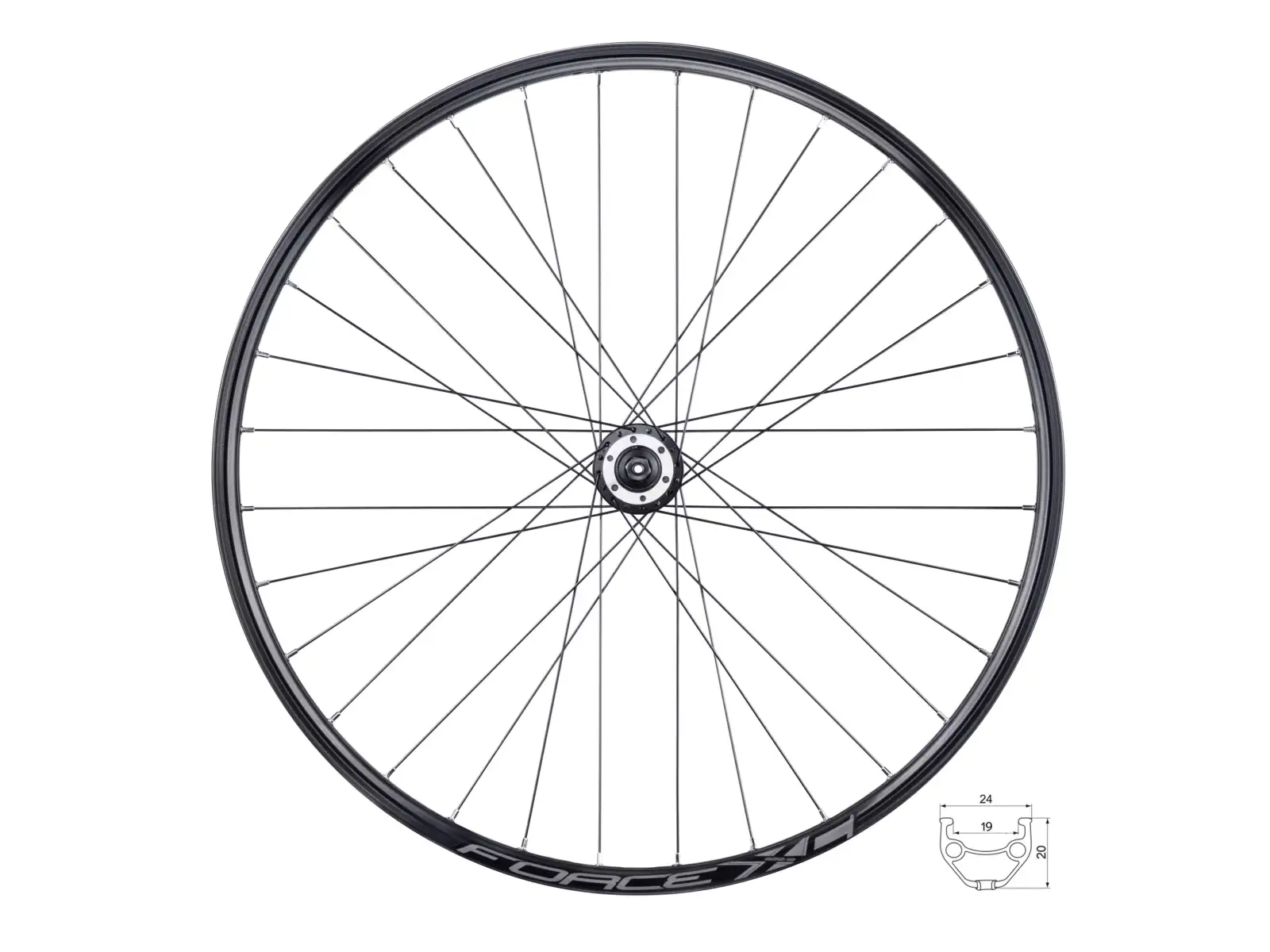 Force XC Disc 584x23 přední vypletené kolo F804332 32 děr