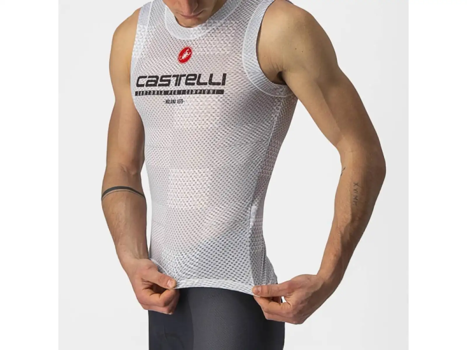 Castelli Pro Mesh BL pánské triko bez rukávů stříbřitě šedá