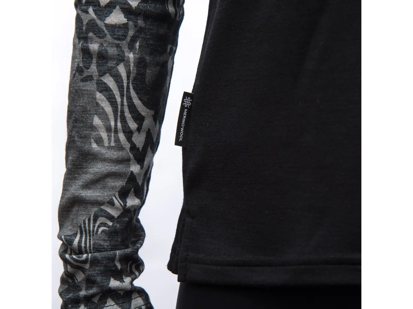 Sensor Merino Blend Impress dámské triko dlouhý rukáv černá/zebra