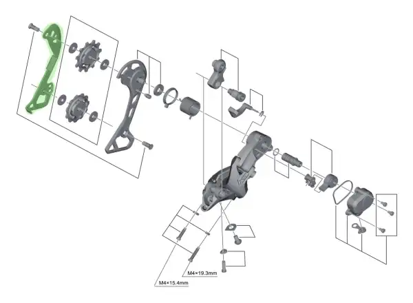 Shimano vodítko přehazovačky RD-M781 vnitřní SGS
