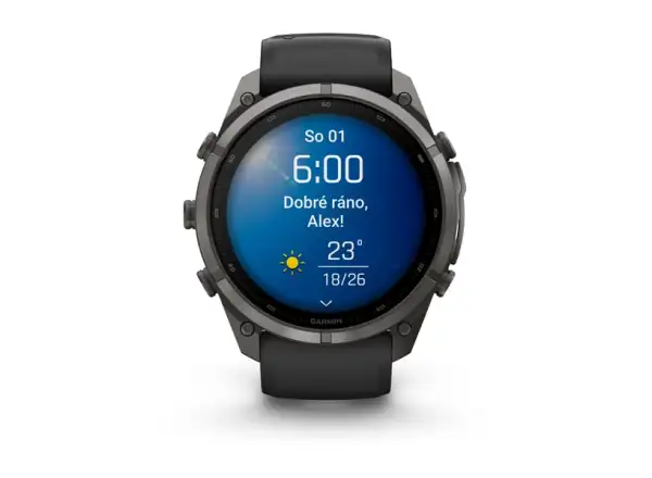 Garmin Fénix 9 Pro inReach 47 mm chytré hodinky Carbon gray DLC Titanium Black/Pebble gray