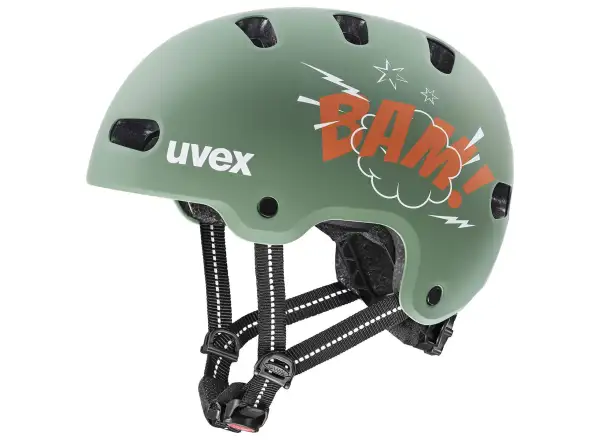 Uvex Kid 4 Style dětská přilba Bam Moss Green/Papaya Matt