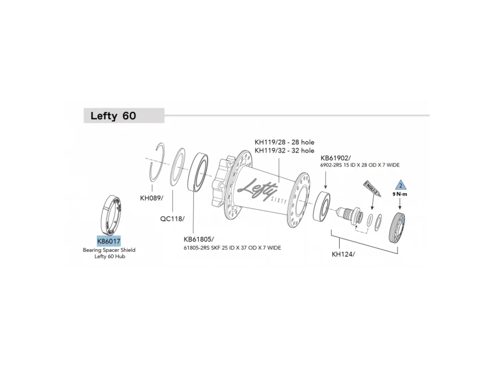 Cannondale Lefty hub bearing retainer náhradní díl náboje