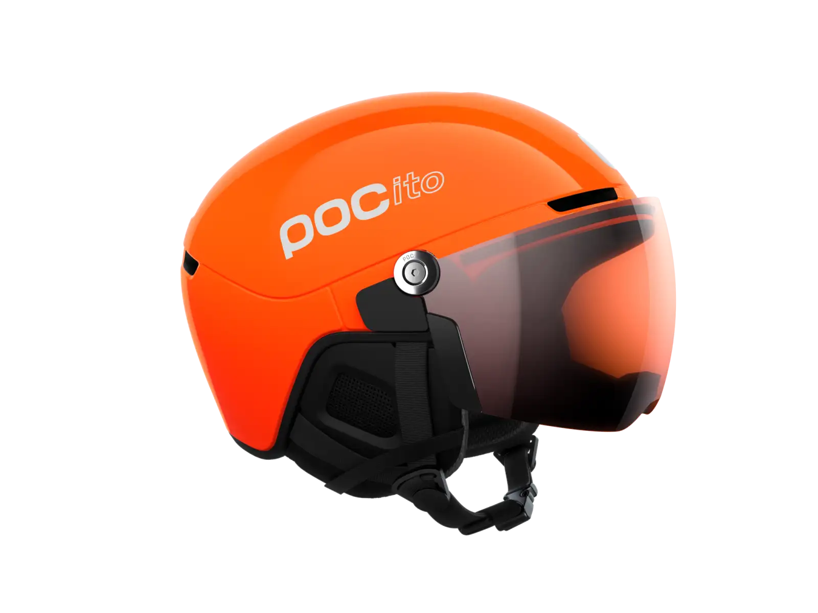 POC POCito Obex Visor dětská lyžařská přilba Fluorescent Orange