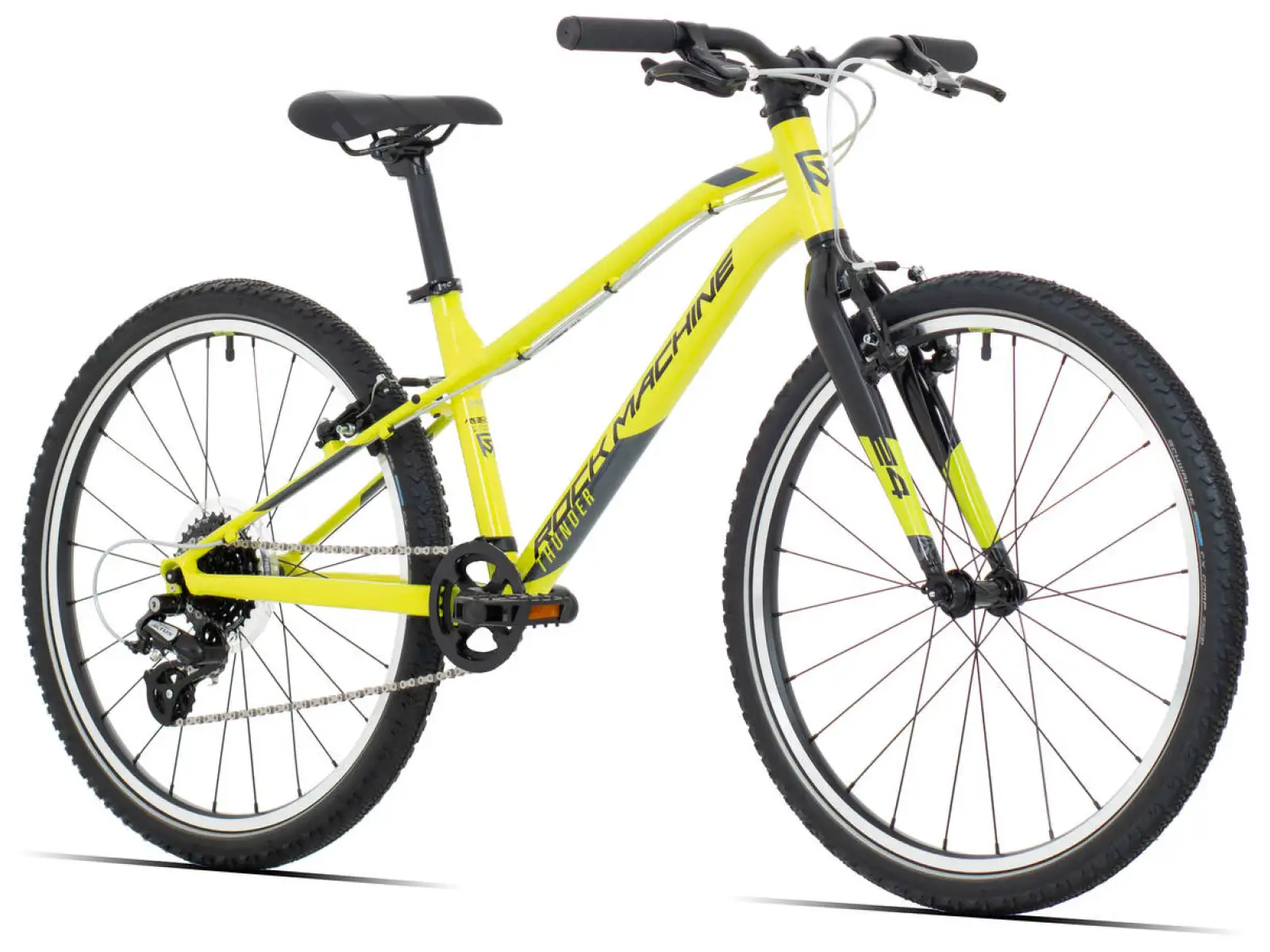 Rock Machine Thunder 24 dětské kolo yellow/black VZOREK
