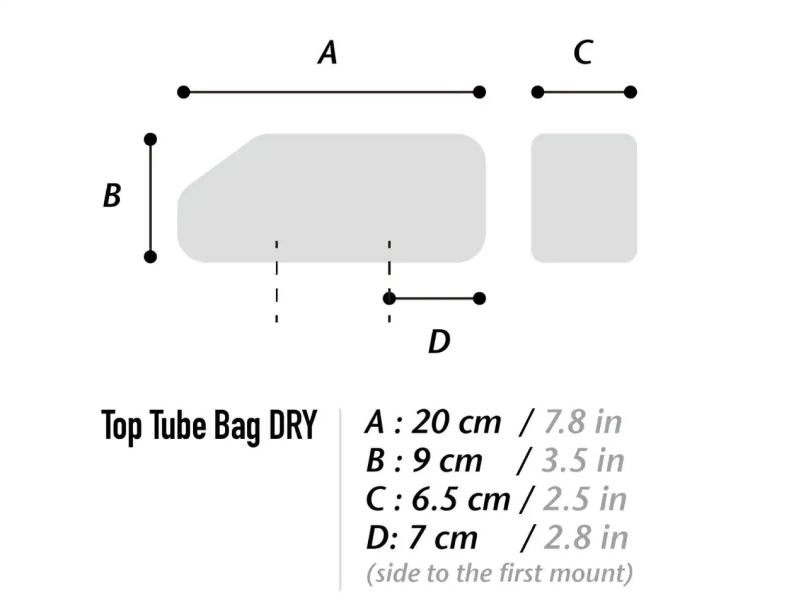 Woho X-Touring Top-tube Bag Dry 1,1 l rámová brašna Honeycomb iron Grey