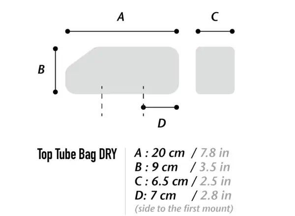 Woho X-Touring Top-tube Bag Dry 1,1 l rámová brašna Honeycomb iron Grey