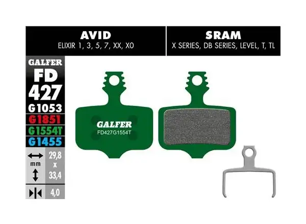 Galfer FD427 Pro G1554T brzdové destičky pro Avid/Sram