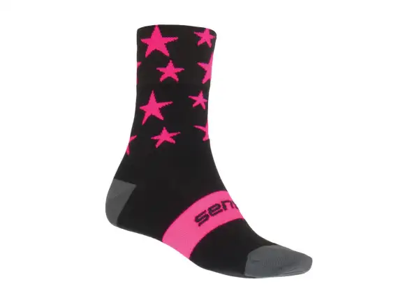 Sensor Stars ponožky černá/růžová