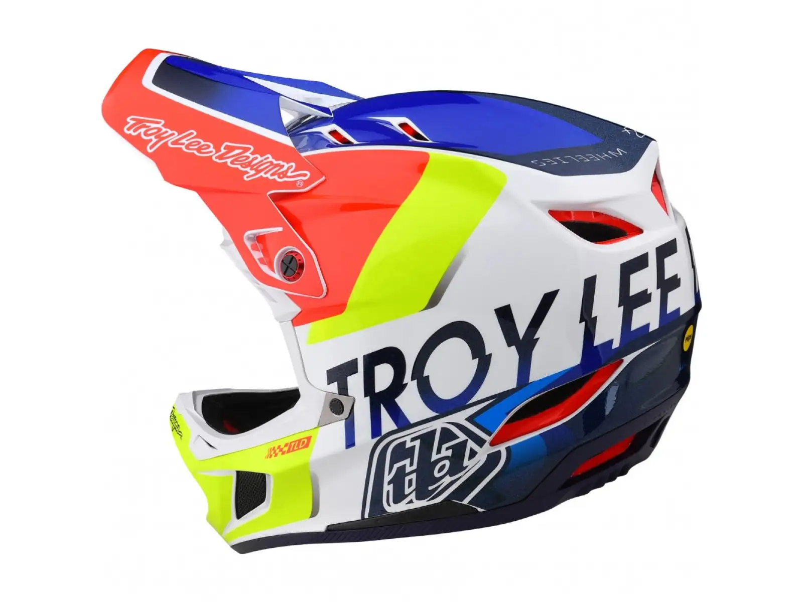 Troy Lee Designs D4 Composite Mips Qualifier přilba White/Blue