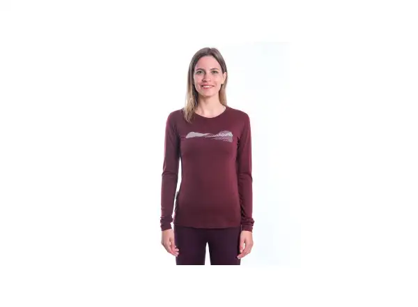 Sensor Merino Air PT Hills dámské triko dlouhý rukáv Port Red