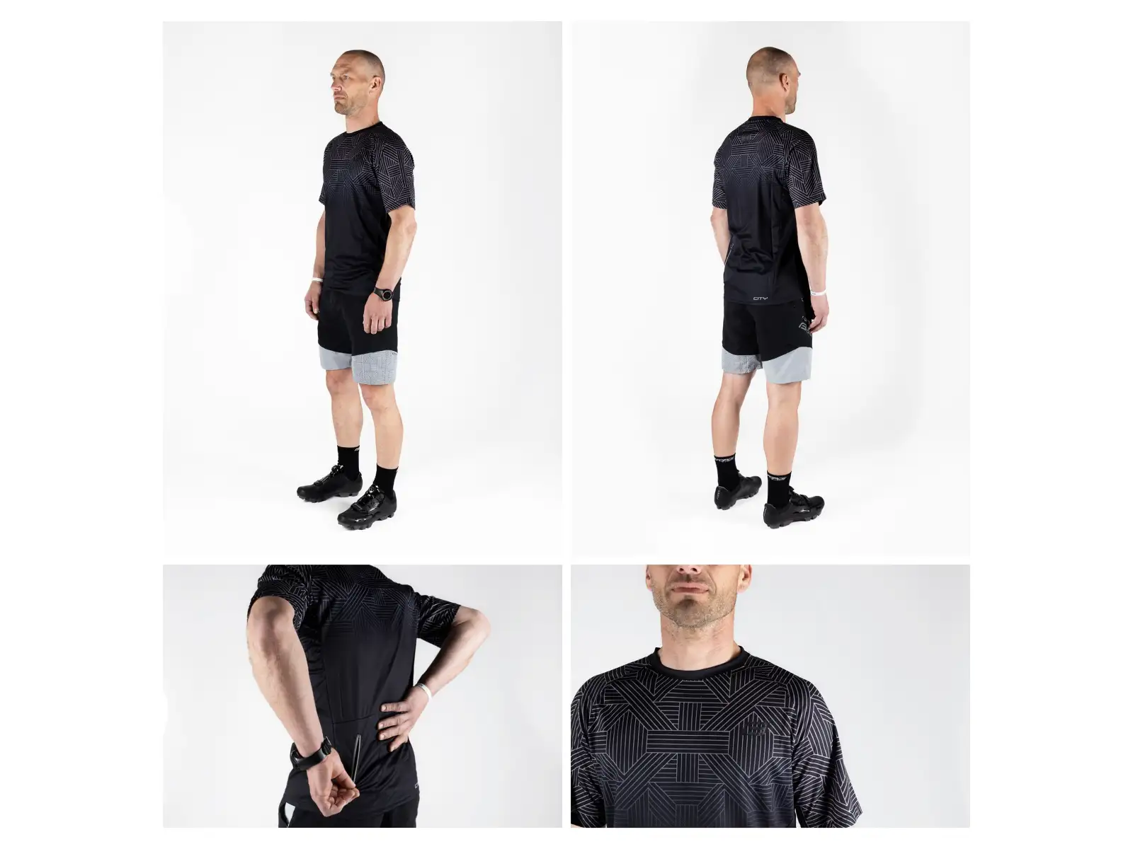 Force City pánský dres krátký rukáv černá/šedá