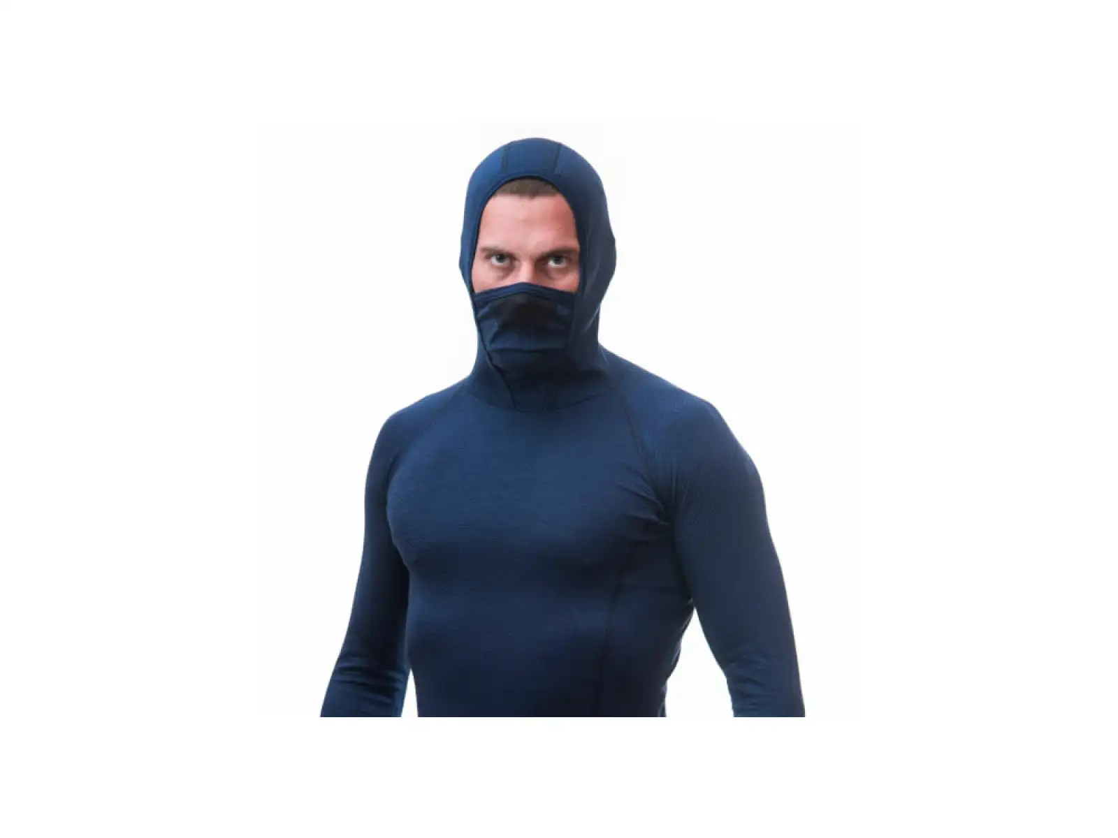 Sensor Merino DF pánské triko dlouhý rukáv s kapucí Deep Blue