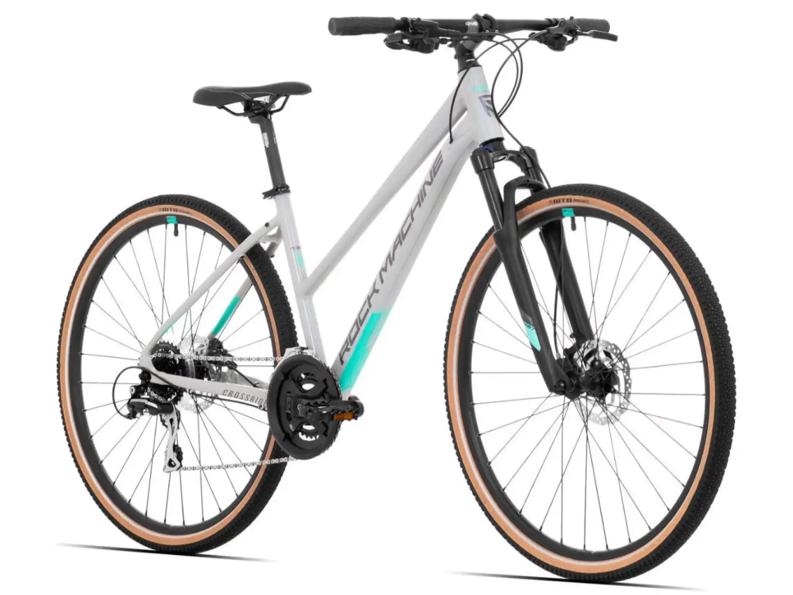 Rock Machine CrossRide 300 Lady gloss light grey/dark grey dámske trekingové kolo