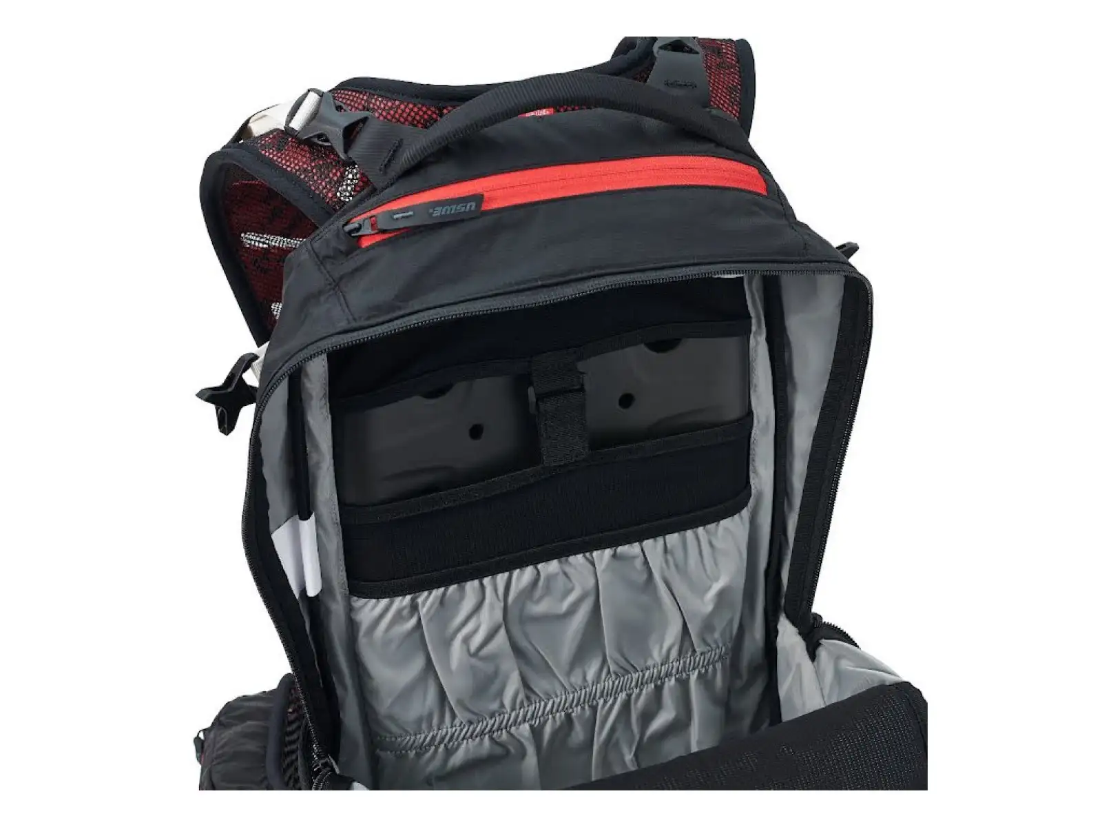 USWE Flow 16 batoh s chráničem páteře Black/Red 16 l