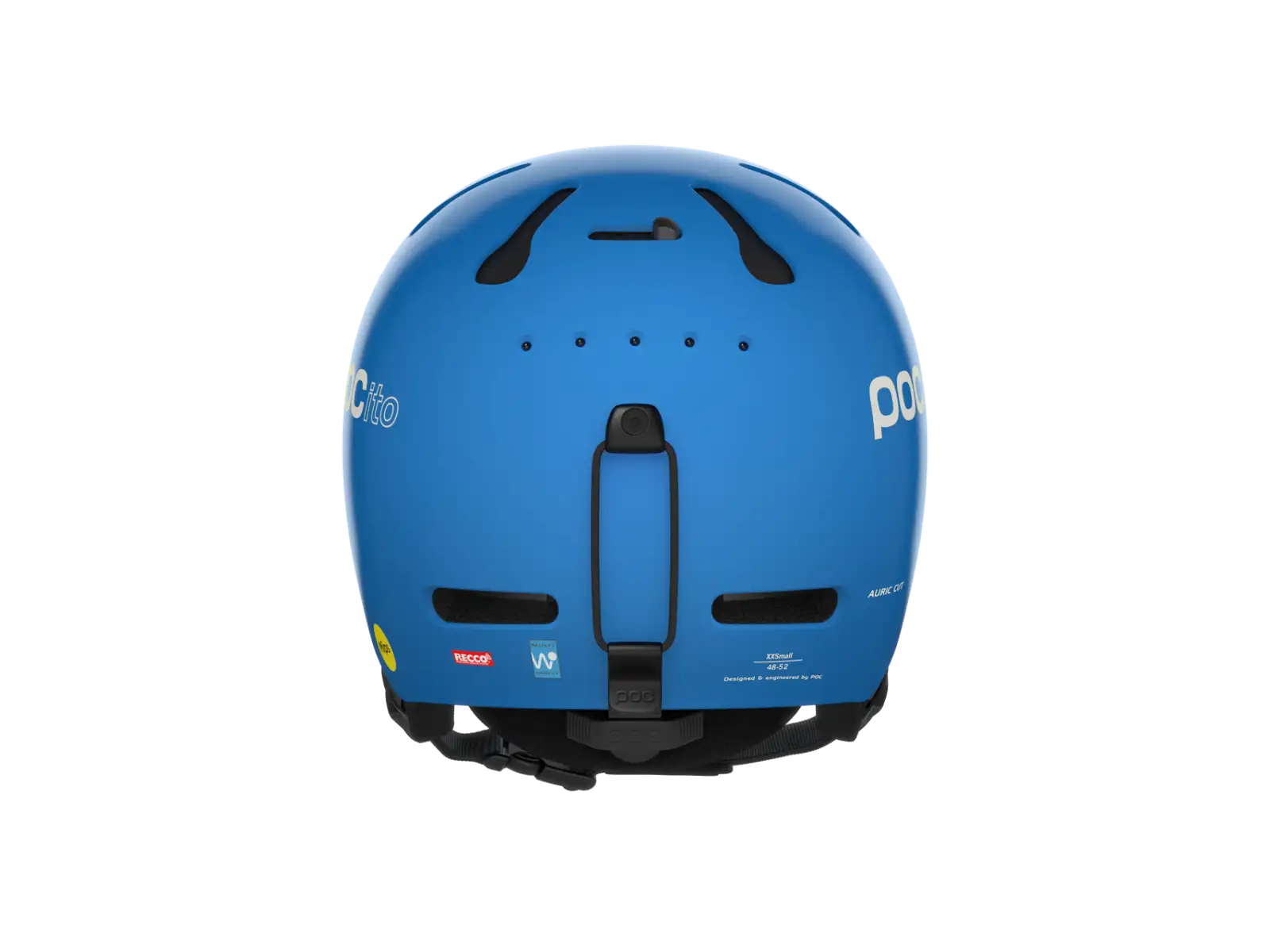 POC POCito Auric Cut MIPS dětská lyžařská přilba Fluorescent Blue