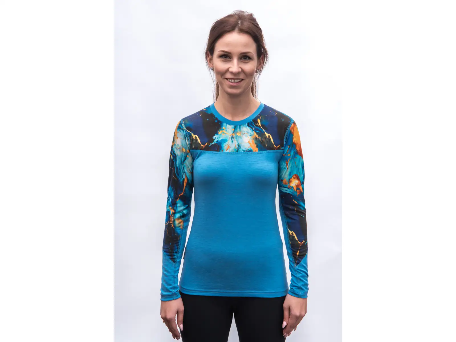 Sensor Merino Impress dámské triko dlouhý rukáv modrá/universe