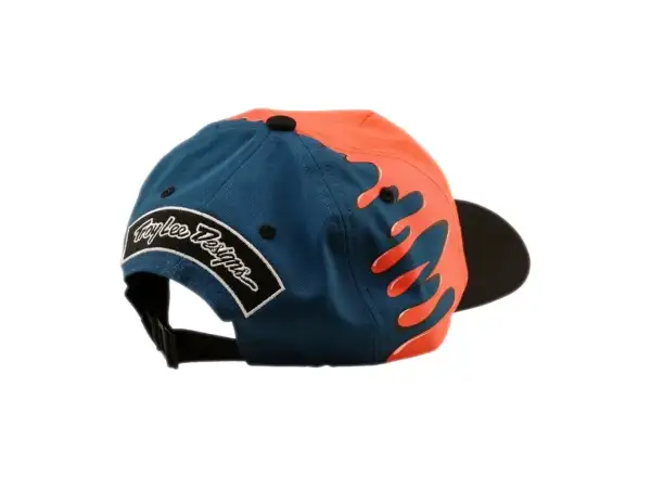 Troy Lee Designs Unstructured Curved Finish Line kšiltovka Coral/Blue