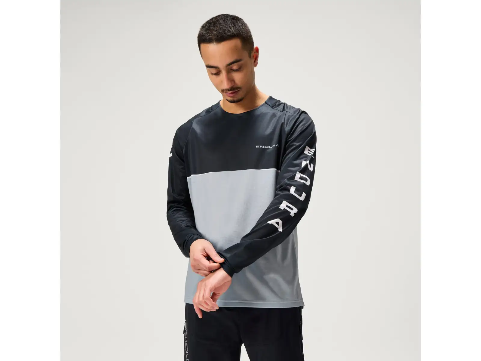 Endura Core Printed L/S Tee pánský dres dlouhý rukáv Black