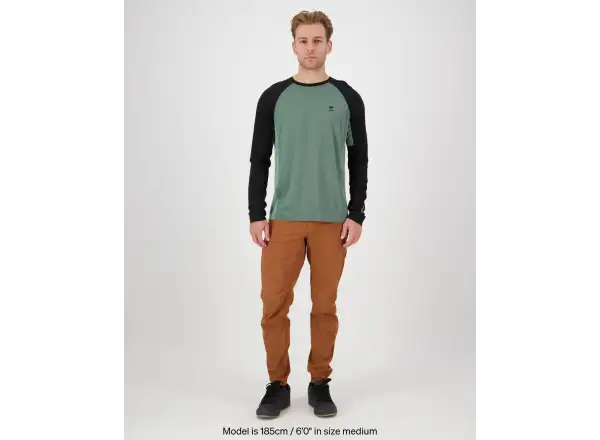 Mons Royale Tarn Merino pánské triko dlouhý rukáv Cypress / Black / Thyme