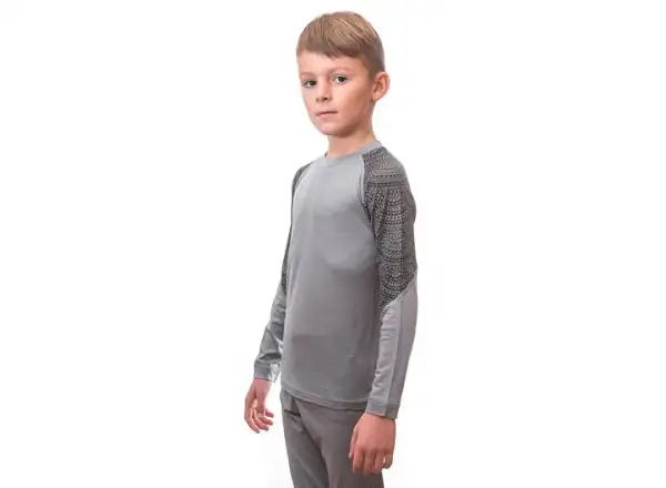 Sensor Merino Impress Set dětské triko dlouhý rukáv + kalhoty šedá/Maori