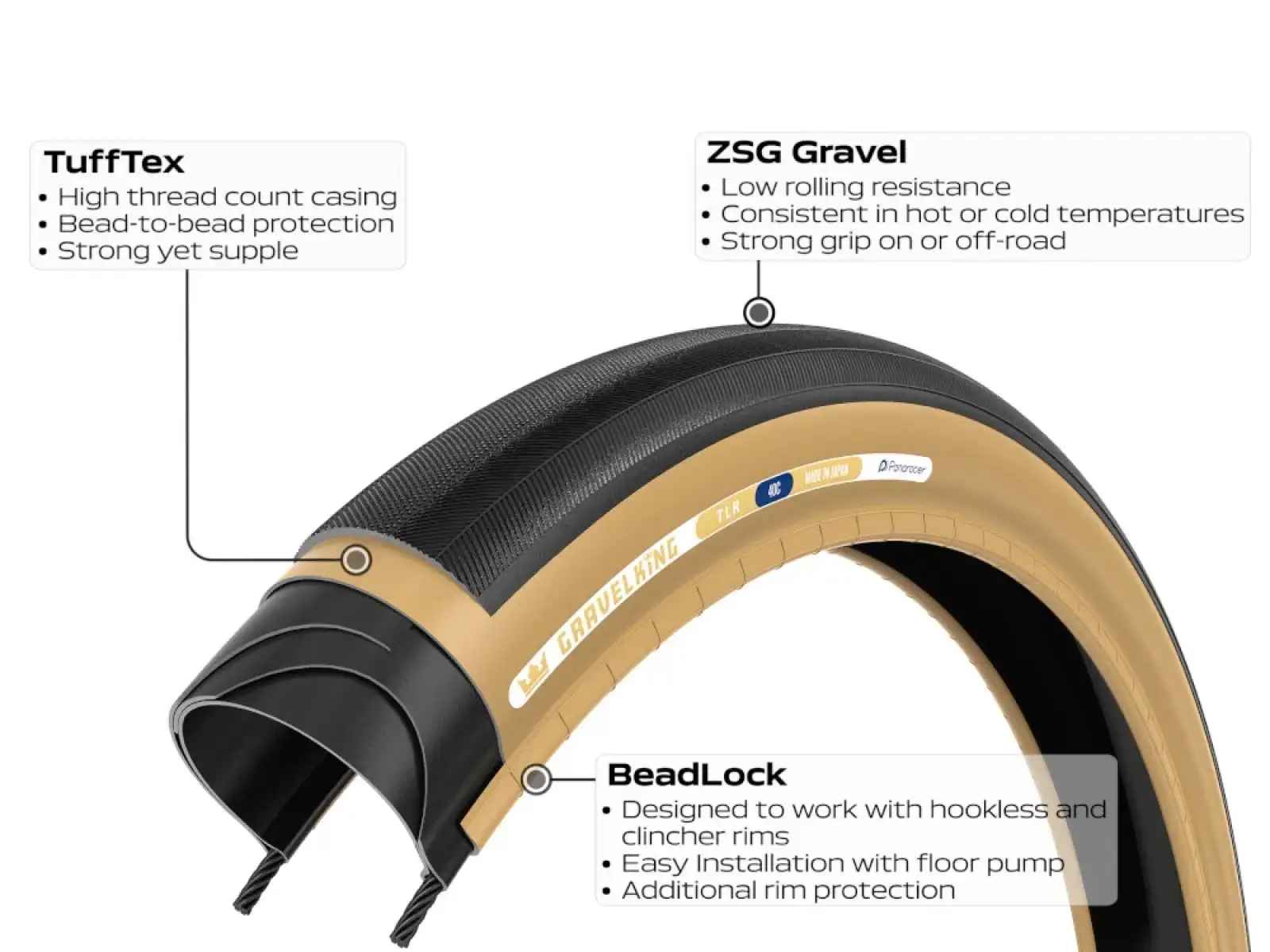 Panaracer GravelKing SS plášť 700x40 černá/hnědá