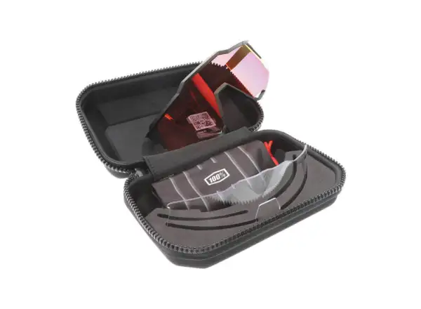 100% Performance Speedcraft cyklistické brýle Soft Tact Black/HIPER Red Multilay