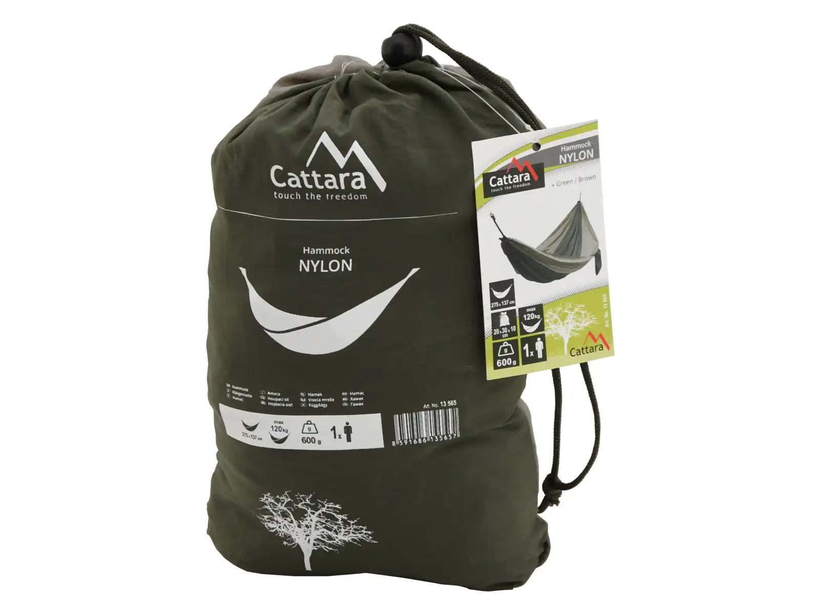 Cattara hamaka nylon zeleno-hnědá