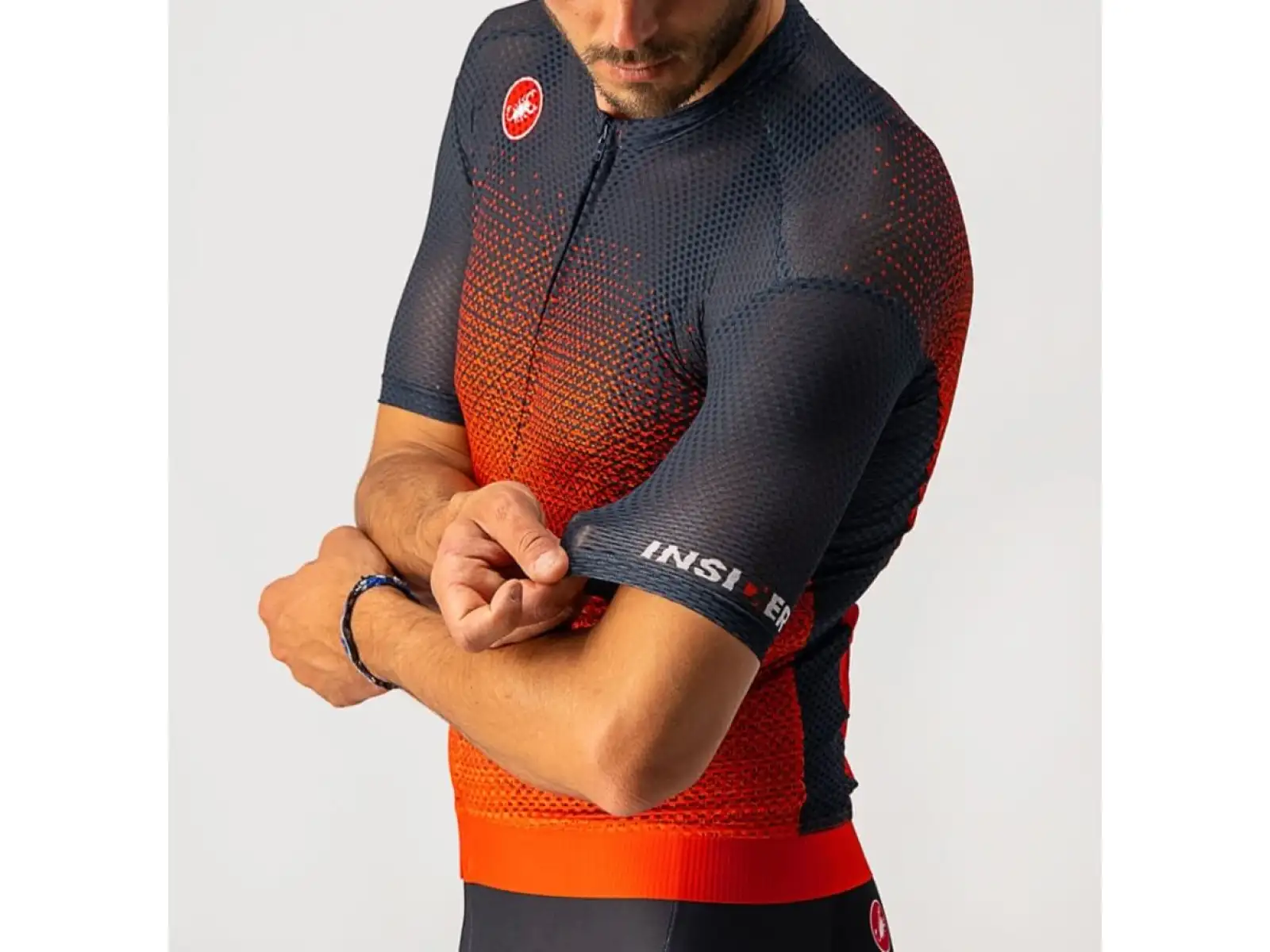 Castelli Insider pánský dres krátký rukáv fiery red/savile blue