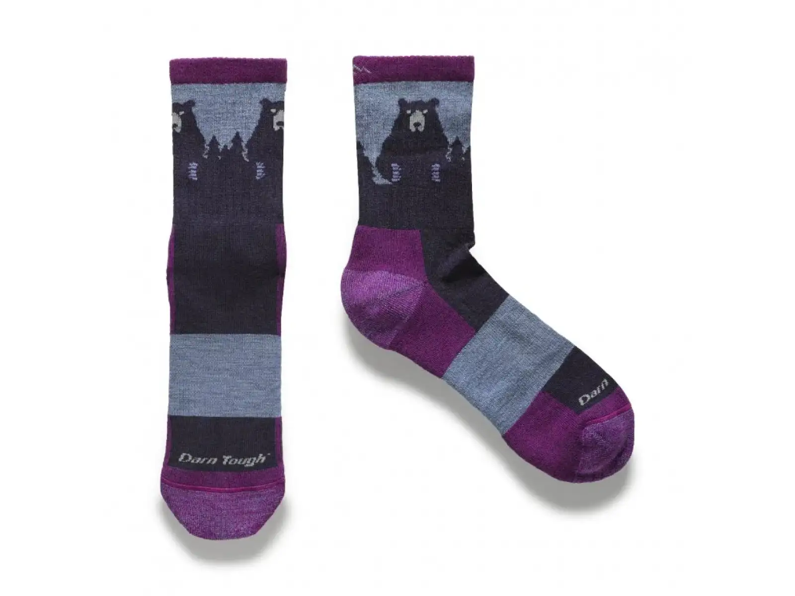 Darn Tough Bear Town Micro Crew Lightweight Cushion dámské ponožky Purple