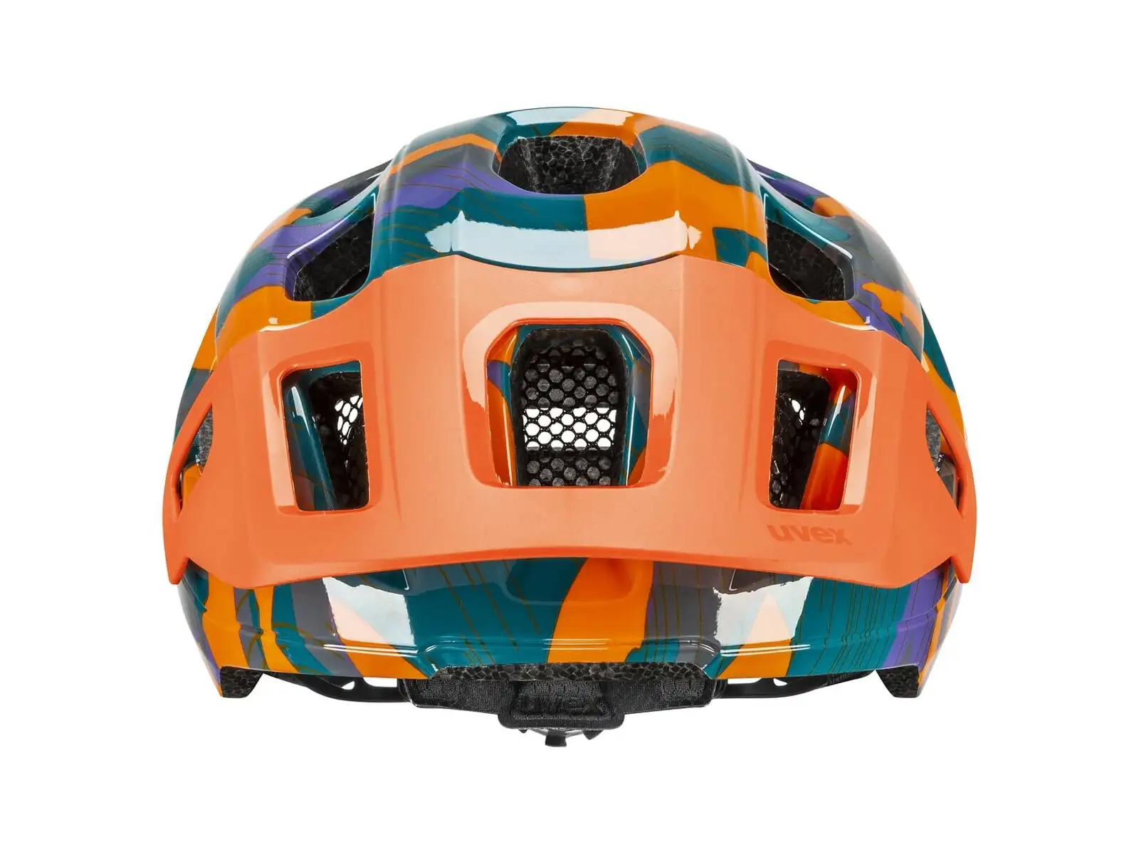 Uvex React JR dětská přilba Papaya Camo