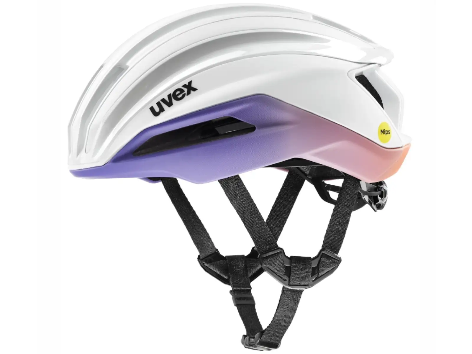 Uvex Surge Aero MIPS silniční přilba White/Lila Apricot Matt