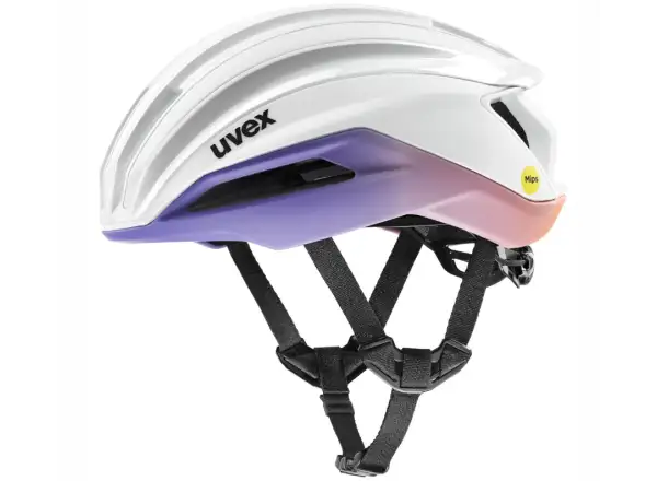 Uvex Surge Aero MIPS silniční přilba White/Lila Apricot Matt