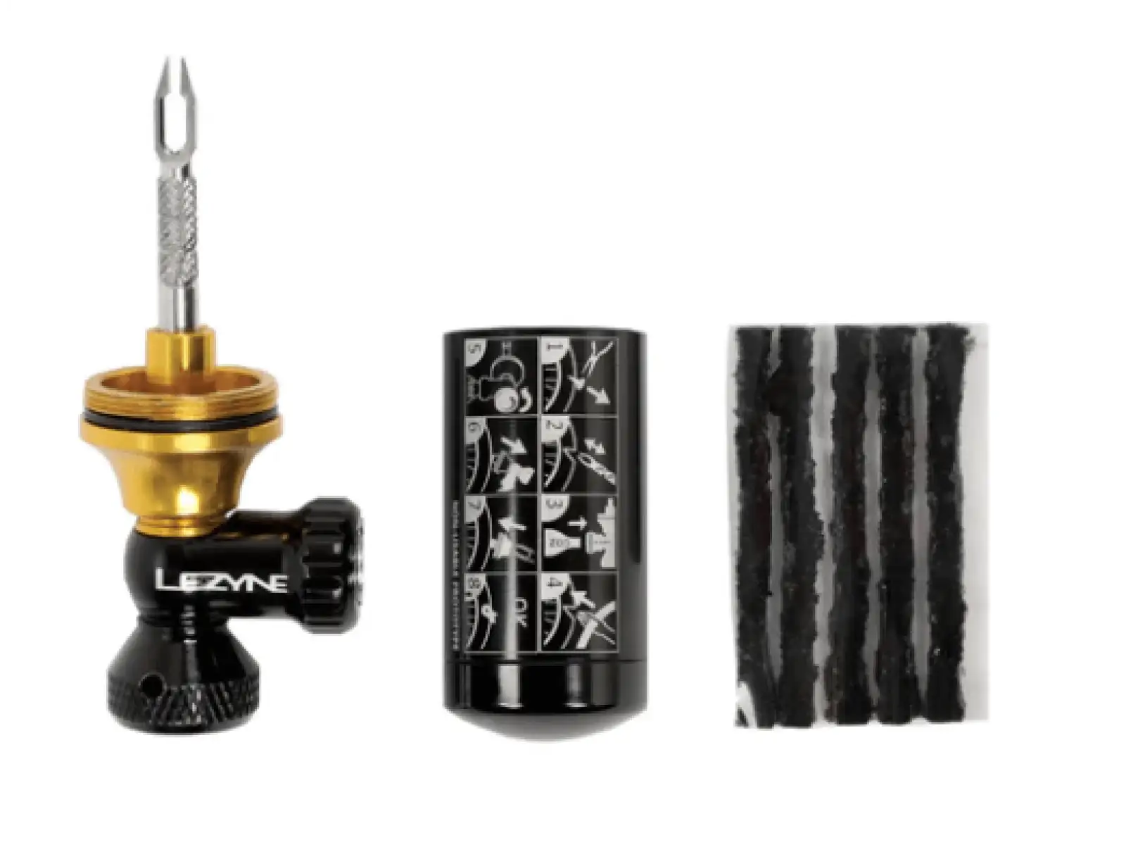 Lezyne Tubeless CO2 sada na opravu bezdušových plášťů s bombičkou Blaster Black