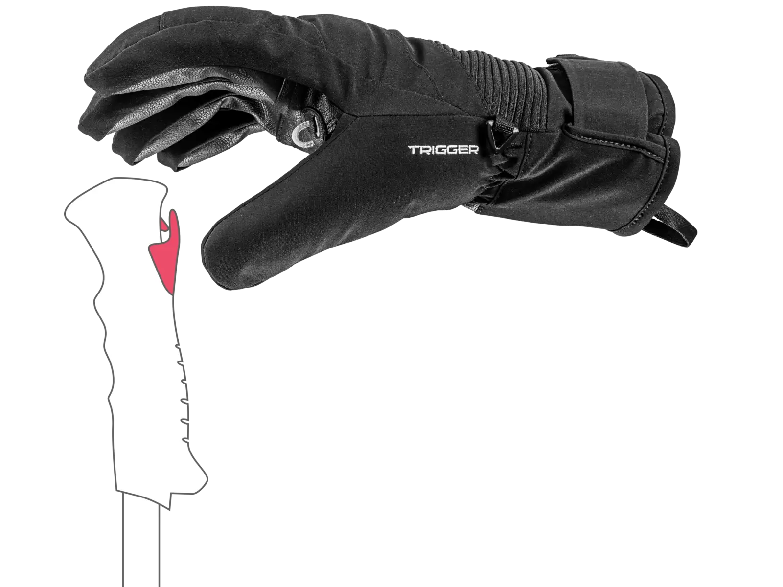 Leki Voltec TR sjezdové rukavice Black