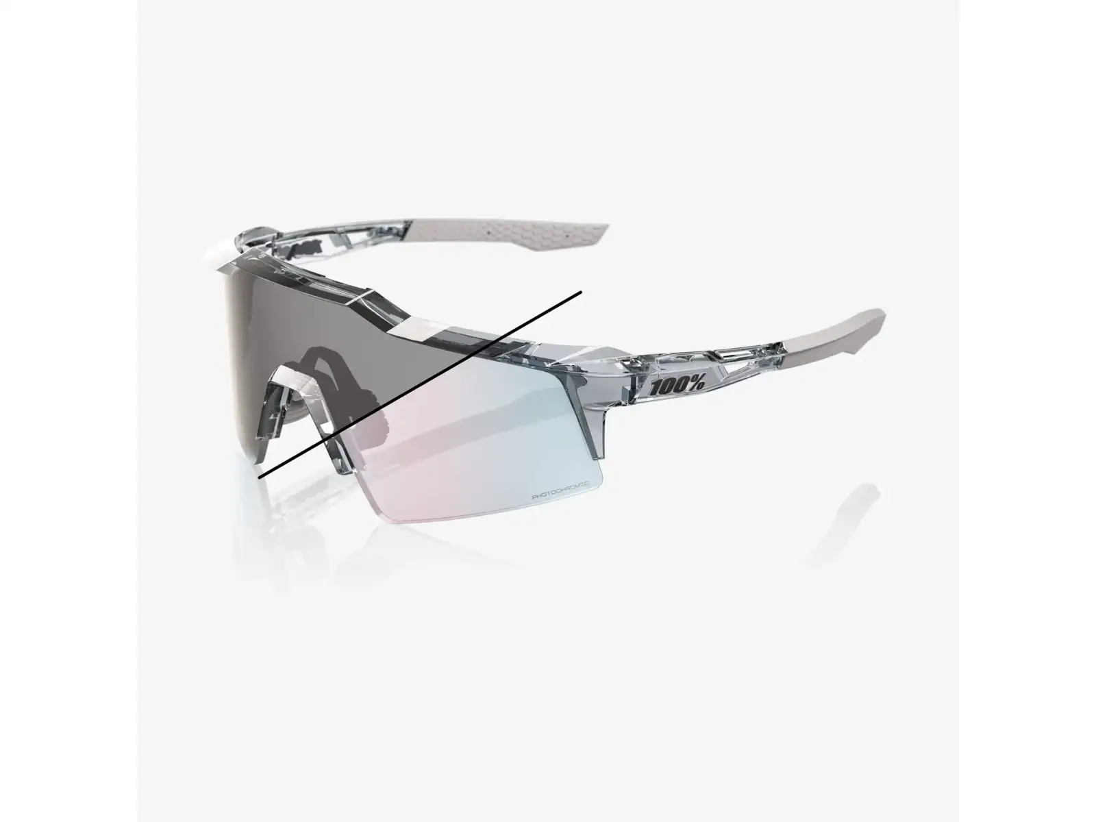 100% Speedcraft SL sluneční brýle Polished Translucent Grey - Rose Gold Photochromic