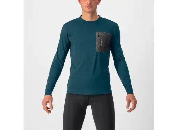 Castelli Unlimited Merino pánský dres dlouhý rukáv deep teal vel. L