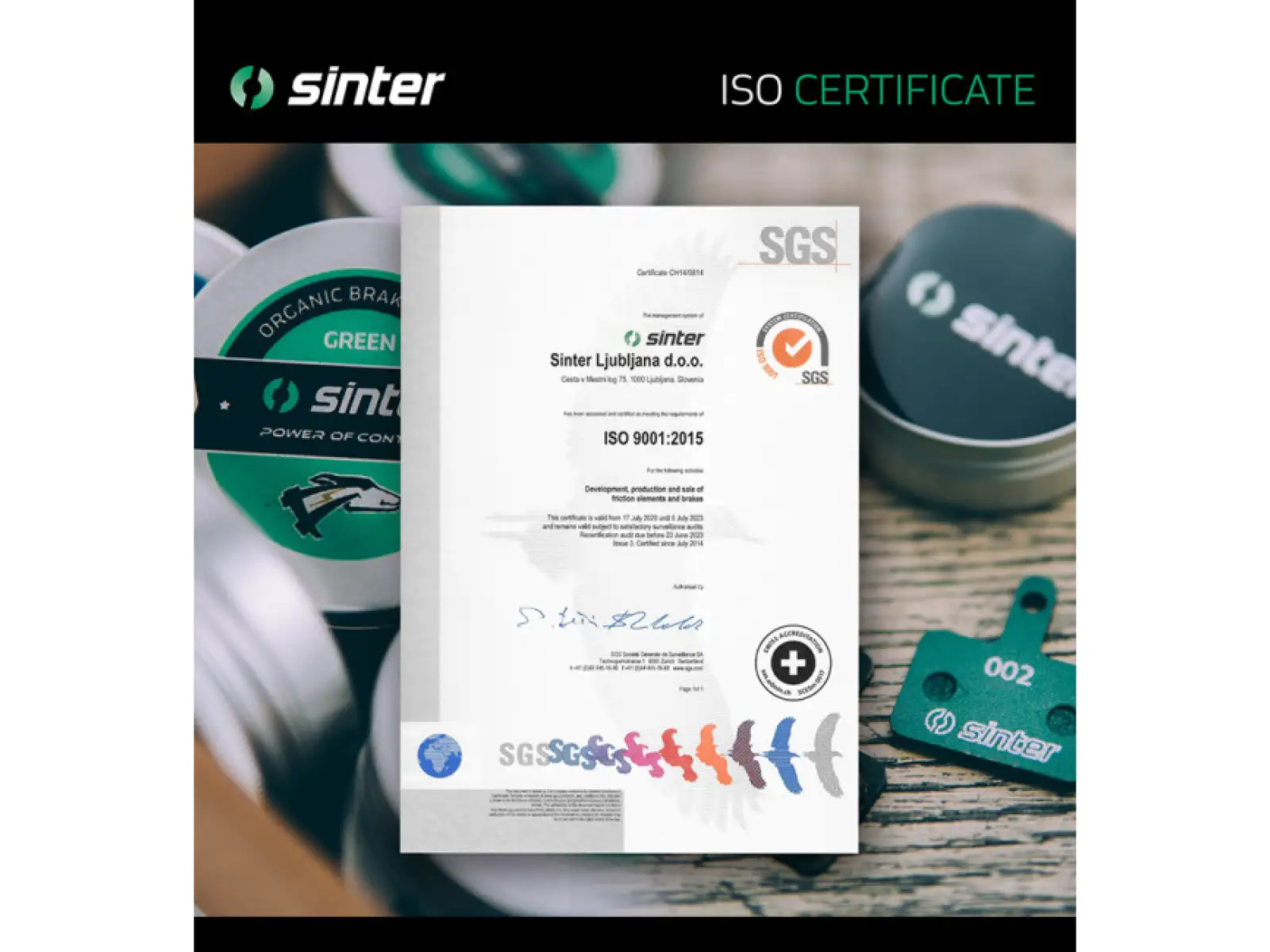 Sinter Shimano G Type brzdové destičky polymer modrá